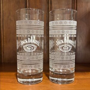 Jack Daniels Glasses Old No. 7 Brand Snowflake Design